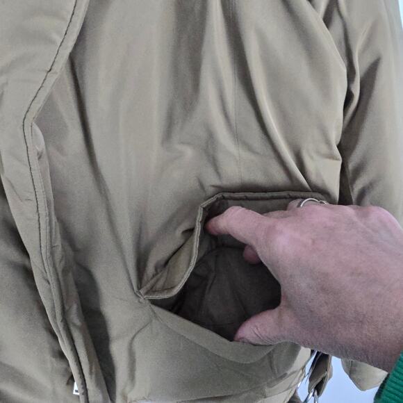 Polo Ralph Lauren Tan Water Repellent Belted Down Jacket Blazer Style Large New - Picture 12 of 13